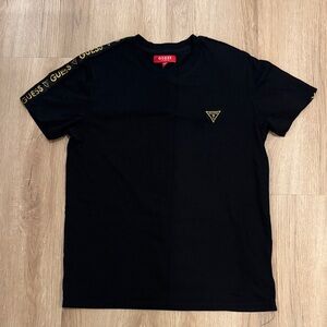 GUESS Black Tee with Gold Logo